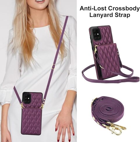 Asuwish Phone Case for Samsung Galaxy A71 4G Wallet Cover with Tempered Glass Screen Protector Credit Slot Card Holder Crossbody Strap Stand RFID Blocking A 71 71A S71 A715F Women Men Girls Black in Kuwait