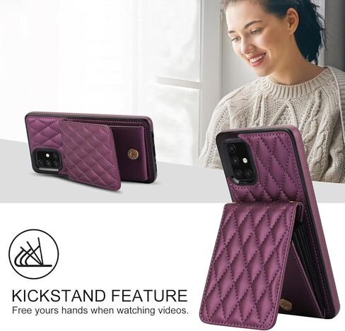 Asuwish Phone Case for Samsung Galaxy A71 4G Wallet Cover with Tempered Glass Screen Protector Credit Slot Card Holder Crossbody Strap Stand RFID Blocking A 71 71A S71 A715F Women Men Girls Black in Kuwait