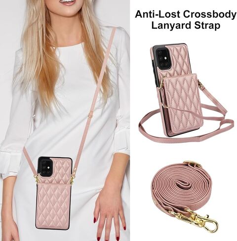 Asuwish Phone Case for Samsung Galaxy A71 4G Wallet Cover with Tempered Glass Screen Protector Credit Slot Card Holder Crossbody Strap Stand RFID Blocking A 71 71A S71 A715F Women Men Girls Black in Kuwait