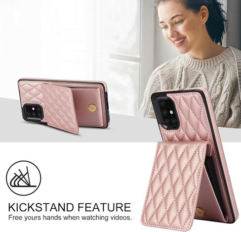 Asuwish Phone Case for Samsung Galaxy A71 4G Wallet Cover with Tempered Glass Screen Protector Credit Slot Card Holder Crossbody Strap Stand RFID Blocking A 71 71A S71 A715F Women Men Girls Black in Kuwait