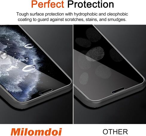 Milomdoi 3 Pack Screen Protector for Apple iPhone 12 Pro Max with 3 Pack Tempered Glass Camera Lens Protector, Ultra 9H Accessories, Case Friendly, Mounting Frame, 2.5D Curved, Transparent in Kuwait