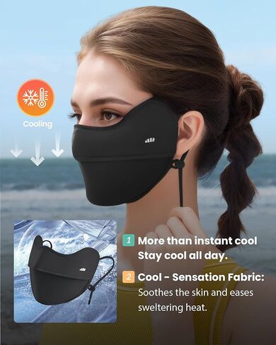 تغطية الوجه عن طريق حماية أشعة الشمس/الرقبة الوشاح UPF50+ تبريد تنفس للأنشطة الصيفية في الهواء الطلق قابلة لإعادة الاستخدام in Kuwait
