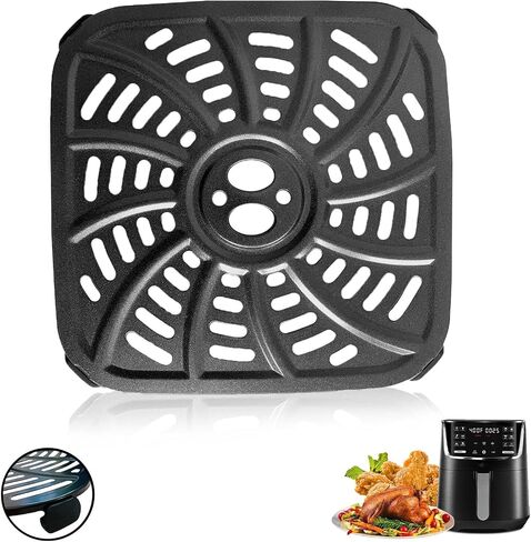 Air Fryer Grill Pan Replacement Parts for Power XL Gowise, 7QT Upgraded Crisper Plate Tray Non-Stick Air Fryer Rack with Rubber Bumpers for Air Fryer in Kuwait
