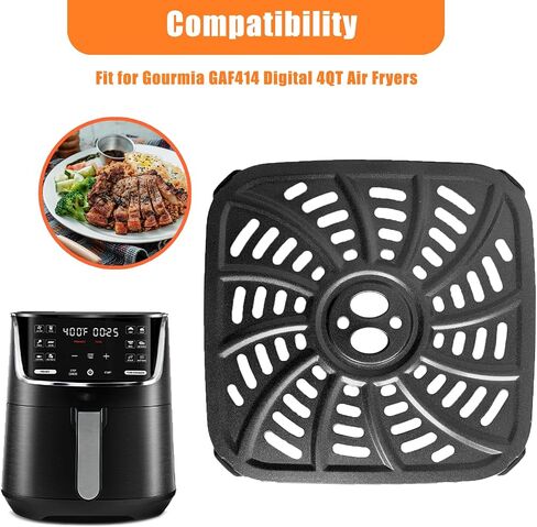 Air Fryer Grill Pan Replacement Parts for Power XL Gowise, 7QT Upgraded Crisper Plate Tray Non-Stick Air Fryer Rack with Rubber Bumpers for Air Fryer in Kuwait