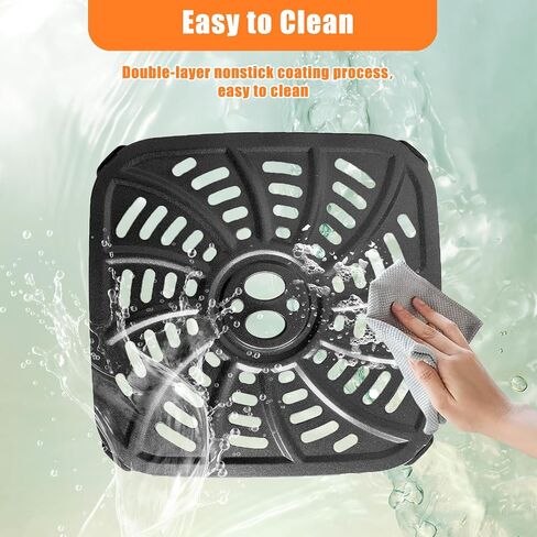 Air Fryer Grill Pan Replacement Parts for Power XL Gowise, 7QT Upgraded Crisper Plate Tray Non-Stick Air Fryer Rack with Rubber Bumpers for Air Fryer in Kuwait