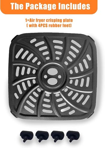 Air Fryer Grill Pan Replacement Parts for Power XL Gowise, 7QT Upgraded Crisper Plate Tray Non-Stick Air Fryer Rack with Rubber Bumpers for Air Fryer in Kuwait