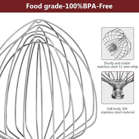 Stand Mixers Accessories 3-Piece Including K45WW Wire Whip & K45DH Dough Hook & K45B Flat Beater fit for Kitchenaid 4.5-5QT Tilt-Head Stand Mixers in Kuwait