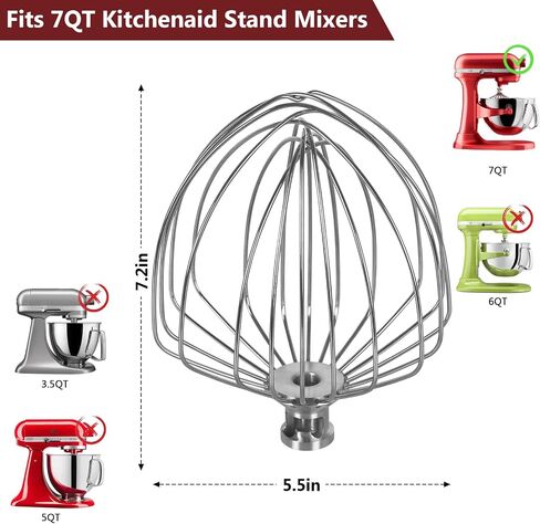 Stand Mixers Accessories 3-Piece Including K45WW Wire Whip & K45DH Dough Hook & K45B Flat Beater fit for Kitchenaid 4.5-5QT Tilt-Head Stand Mixers in Kuwait