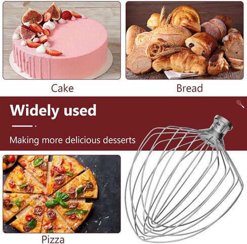 Stand Mixers Accessories 3-Piece Including K45WW Wire Whip & K45DH Dough Hook & K45B Flat Beater fit for Kitchenaid 4.5-5QT Tilt-Head Stand Mixers in Kuwait