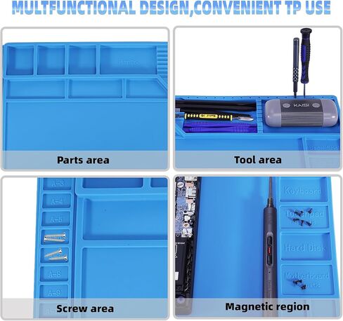 Kaisi Anti-Static Mat with ESD Wrist Strap and Grounding kit, Silicone Soldering Repair Work Mat 932°F Heat Resistant ESD Safe pad for Electronic, Phone, iPhone, iPad, iMac, Laptop, Computer, Watch in Kuwait