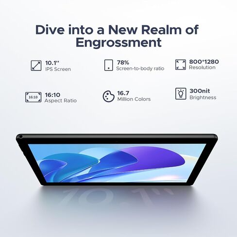 DOOGEE U10(2025) 10 inch Tablet with Keyboard, Android 15 Tablet 16GB+128GB/2TB Expand, 2.0GHz Quad Core Gaming Tablets,5060mAh,1280x800 IPS HD Touchscreen,WiFi 6,Dual Camera,BT5.0,Widevine L1,Gray in Saudi Arabia