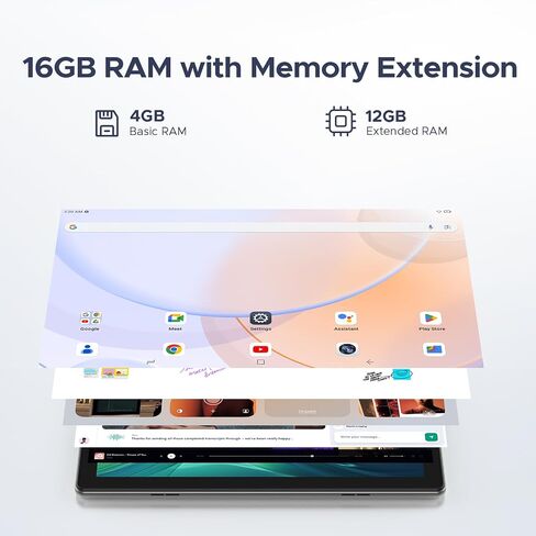 DOOGEE U10(2025) 10 inch Tablet with Keyboard, Android 15 Tablet 16GB+128GB/2TB Expand, 2.0GHz Quad Core Gaming Tablets,5060mAh,1280x800 IPS HD Touchscreen,WiFi 6,Dual Camera,BT5.0,Widevine L1,Gray in Saudi Arabia