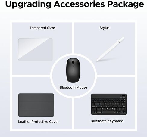 DOOGEE U10(2025) 10 inch Tablet with Keyboard, Android 15 Tablet 16GB+128GB/2TB Expand, 2.0GHz Quad Core Gaming Tablets,5060mAh,1280x800 IPS HD Touchscreen,WiFi 6,Dual Camera,BT5.0,Widevine L1,Gray in Saudi Arabia