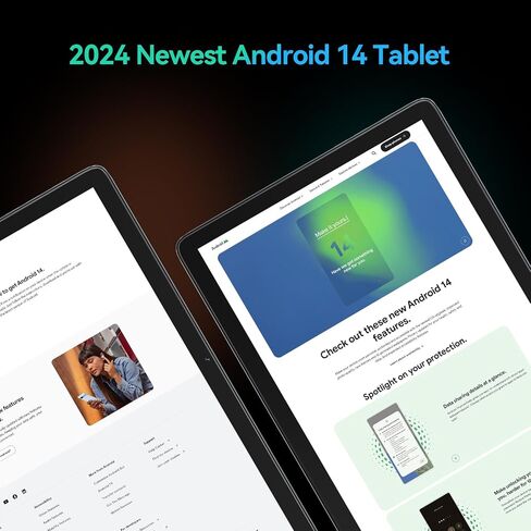 MEIZE Android 14 Tablet 10 Inch 2025 Latest Octa-Core Tablet, Dual 4G Cellular Tab with 128GB ROM+14(8+6) GB RAM/512GB Expandable, 13MP+8MP Camera with Bluetooth 5.0/GPS/5G WiFi/HD Display (Blue) in Saudi Arabia