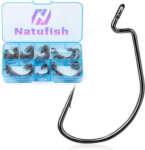 خطافات EWG لصيد الأسماك في الجهير ، 50pcs/100pcs تكساس كارولينا ريغس خطاف الدودة in Kuwait