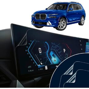 2025 BMW X7 Screen Protector Matte, Anti-Glare, Anti-Fingerprint Premium Protection for Instrument Cluster, Infotainment, Navigation, Multimedia Touchscreen Display Full Coverage 2-Pack by Artemis Shields
