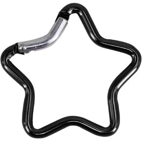 Heavy Duty Locking Hook for Camping Fishing Hiking Traveling Aluminum Alloy Carabiner Clip Star Shape Climbing Buckle Black