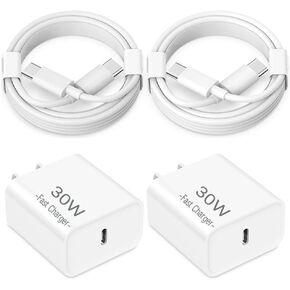 iPhone 16 15 Fast Charging [MFi Certified] 30W USB C Charger Block Type C Charger 2 Pack 6FT Cord Compatible with iPhone 16/16 Plus/16 Pro/16 Pro Max/iPhone 15/15 Pro Max