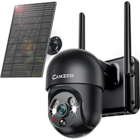 4G LTE Cellular Security Camera Wireless Outdoor, 3MP No WiFi Solar Powered Security Camera, 2K Color Night Vision, PIR Motion Detection, Full Coverage Live View, 2 Way Talk, Built in Sim Card
