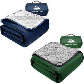 Sherpa Outdoor Camping Blanket - Waterproof Stadium Blanket for Cold Weather, Camp, Sports Mom and Concert - Camping Quilt