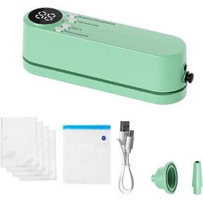 Mini Bag Sealer, Cordless Handheld Heat Vacuum Sealer with 3 Sealing Gears for Candies Snacks Food Storage