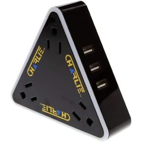 12- in-1 Surge Protector & USB Charger (Black)