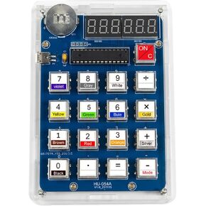 DIY Electronic Calculator Kit, 6-Digit Display, Soldering Practice Project with Resistance Reader