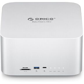 Orico Datamatrix Mini 18tb externsion Storage ، 2 تيرابايت SSD مع محرك أقراص خارجي 10 تيرابايت ، 10 جيجابت في الثانية USB-C و USB محطة الإرساء متوافقة مع Thunderbolt 3/4/5 ، قارئ بطاقة SD/TF/CF ، من أجل MacBook
