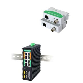 Linovision Poe على محول Coax و 8 ميناء كامل Gigabit BT 90W POE Switch ، MAX 3000FT الطاقة ونقل البيانات عبر كابل RG59 CoAxial منتظم