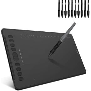 HUION Inspiroy H1161 Graphics Drawing Tablet with Digital Pen PW100 and 18PCS PN04 Replacement Pen Nibs