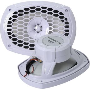 Warzone WZ69MW 6x9-Inch 2-Way Marine Speaker, 1200W Max, 4 Ohms, 20oz Magnet, White Injection Cone with Rubber Edge for Boats and Outdoor Audio (2 Speakers)