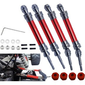 ترقية مهاوي محرك الصلب CVD ملاءمة لـ 1/10 Traxxas Slash 4x4 VXL/Platinum/Ultimate ، Rustler 4x4/VXL ، Stampede 4x4/VXL ، Hoss 4x4/VXL RC Car Parts 4pcs (Red)