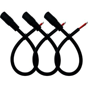 3pcs 0.8ft 5.5x2.5mm Single Female with Pigtail Bare Wire Open End, 16AWG Power Cord, Barrel Connector, for CCTV Camera, DVR, LED Strip Power Supply Repair Cable