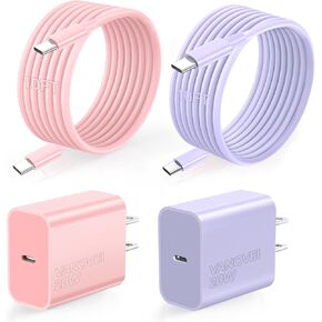 Compatible with iPhone 16 15 Charger Fast Charging,2 Pack 20W Type C Charger Fast Charging Block with 10FT USB C to USB C Cord Compatible with iPhone 16/16 Pro/Plus/15/15 Pro/Pro Max,Pad,Android