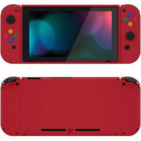 eXtremeRate Passion Red Front Back Plate for Nintendo Switch Console, NS Joycon Handheld Controller Housing with Colorful Buttons, Full Set Replacement Shell for Nintendo Switch - Switch NOT Included…
