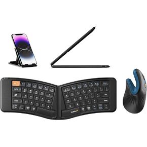 ProtoArc XK03 Ergonomic Foldable Keyboard and Rechargeable Ergonomic Mouse Blue