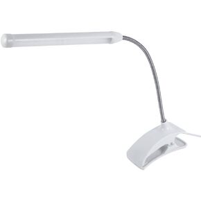 Fdit Mini USB Light Clip-on Clamp Bed Table Study Desk Reading Lamp 3 Colors Bendable Portable USB Powered LED Light USB Reading Lamp with 13 LEDs(White)