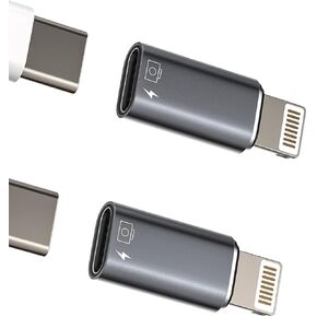 iPhone OTG Adapter(2Pack) Type-c Headphone Dongle USB C Female to Lightning Male Charger Data Sync Converter Camera Card Reader Flash Drive Mouse Keyboard for 11 12 13 14 Pro Max Xr X Xs 8 7 Plus