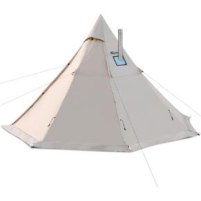 خيمة ساخنة مع موقد جاك ، 4 موسم 3-4 شخص Tipi خيمة للتخييم ، غرفة قائمة 8.2 قدم مع تنورة ثلجية ، ملجأ للطقس البارد لصيد الأسرة ، المشي لمسافات طويلة ، الصيد ، الظهر على الظهر
