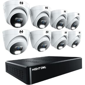 Night Owl 12 Channel NVR Security System with 2TB Hard Drive and 8 Wired IP 6K Deterrence Dome Cameras