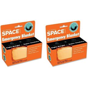 Space Brand Emergency Blanket - Orange/Silver - Waterproof and Windproof Fi