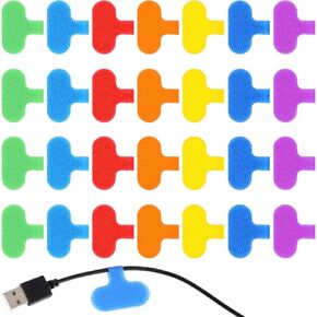 32 Pcs Cable Labels, 8 Colors Write On Cable Tags, Wire Labels, Wire Tags, Reusable Cord Labels for Cable Management Organizing Wires and Identification