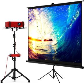PropVue 120" Projector Screen with Stand & Universal Tripod Stand