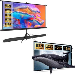 80 INCH Stand Screen and 120 INCH Foldable Screen Combo