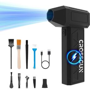 Lovicool Compressed air Duster Jet Blower- Power Turbo Fan- Electric pc dustes 130000RPM- Keyboard Clean-car Fan Cleaning Kits-Leaf Blower-No Canned for Cleaning car Snow Blowing-Black