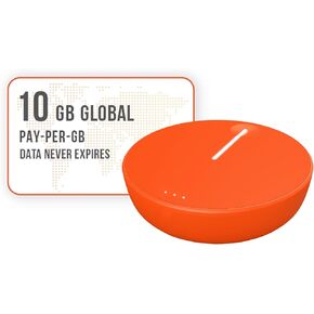 SIMO Solis Lite 4G LTE WiFi Mobile Hotspot + 10GB Global Data, Local & International Coverage Router, Multi-Carrier Access, No Contract or SIM Card Required, 10 Connected Devices, 1GB/Month Lifetime