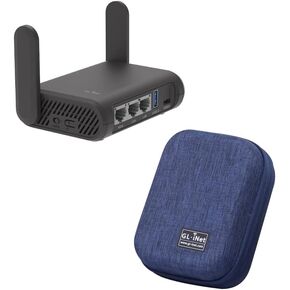 GL.iNet GL-A1300 (Slate Plus) Wireless VPN Encrypted Travel Router & Gadget Organizer Case (Blue)