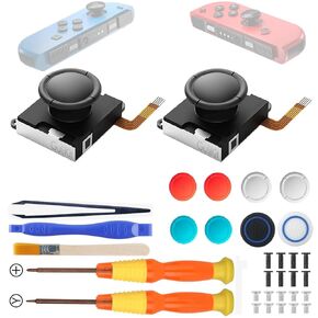 GuliKit TMR Joycon Joystick Replacement for Switch/Switch OLED/Switch Lite – Anti-Drift Analog Stick with 6 Extra Stick Caps