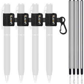 4 Elastic Pen Holder Set with Lanyard, Pencil Pen Holder for Anti-Lost Silicone Lanyard for Nurses, Teachers, Waitres, Carpenters, Construction Workers, Contractors and Pros in Kuwait