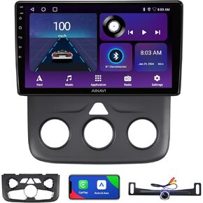 10inch (Manual AC and Auto AC) Android Car Stereo Upgrade Radio for Dodge Ram 1500 2500 3500 2013-2018 &2019-2024 Classic Replacement Dash Kit DSP Head Unit(2GB+64GB) Wireless CarPlay GPS Navigation